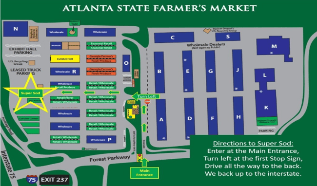 Forest Park map of Atlanta State Farmers Market