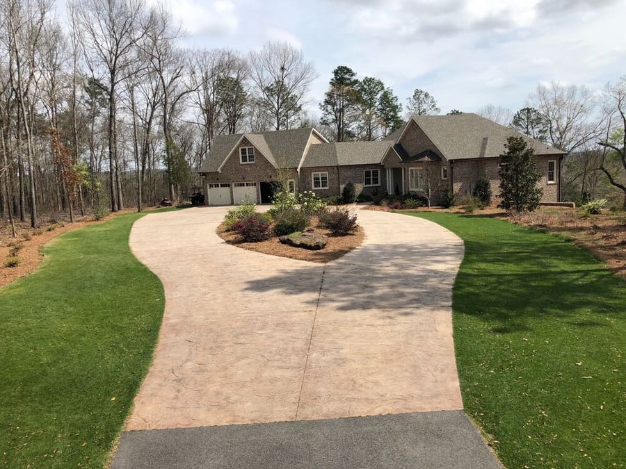 TifTuf Bermuda grass overseeded ryegrass driveway