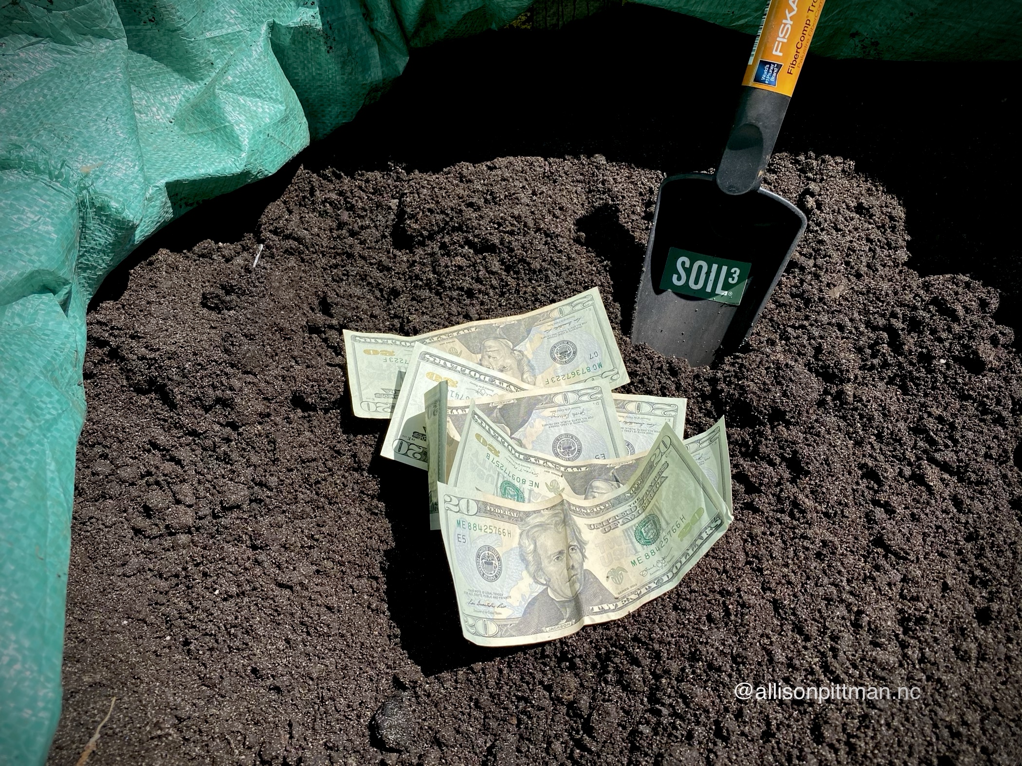 Adding Soil3 to the garden is like making a deposit into a banking account